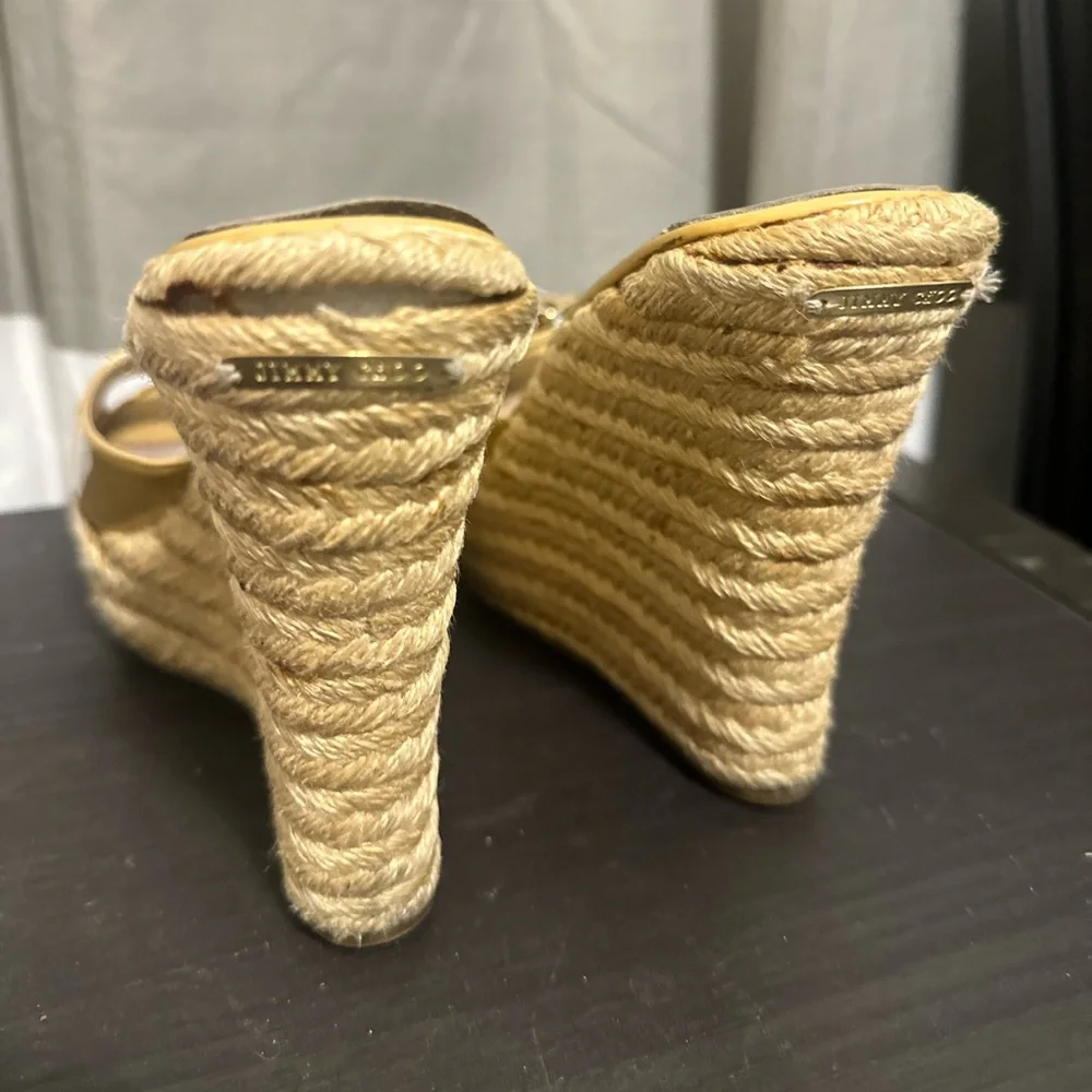 Authentic Jimmy Choo Women’s Yellow Wedge Sandals
